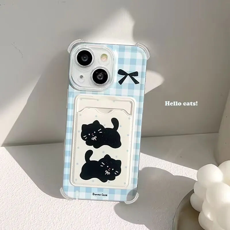 Cute Bear Casing For Xiaomi Redmi 13C 12 12C 10 9A 10C 9C 9 Note 13 12 Pro 9 9S 8 Pro Case Cover Card Holder Slot Bag Casing