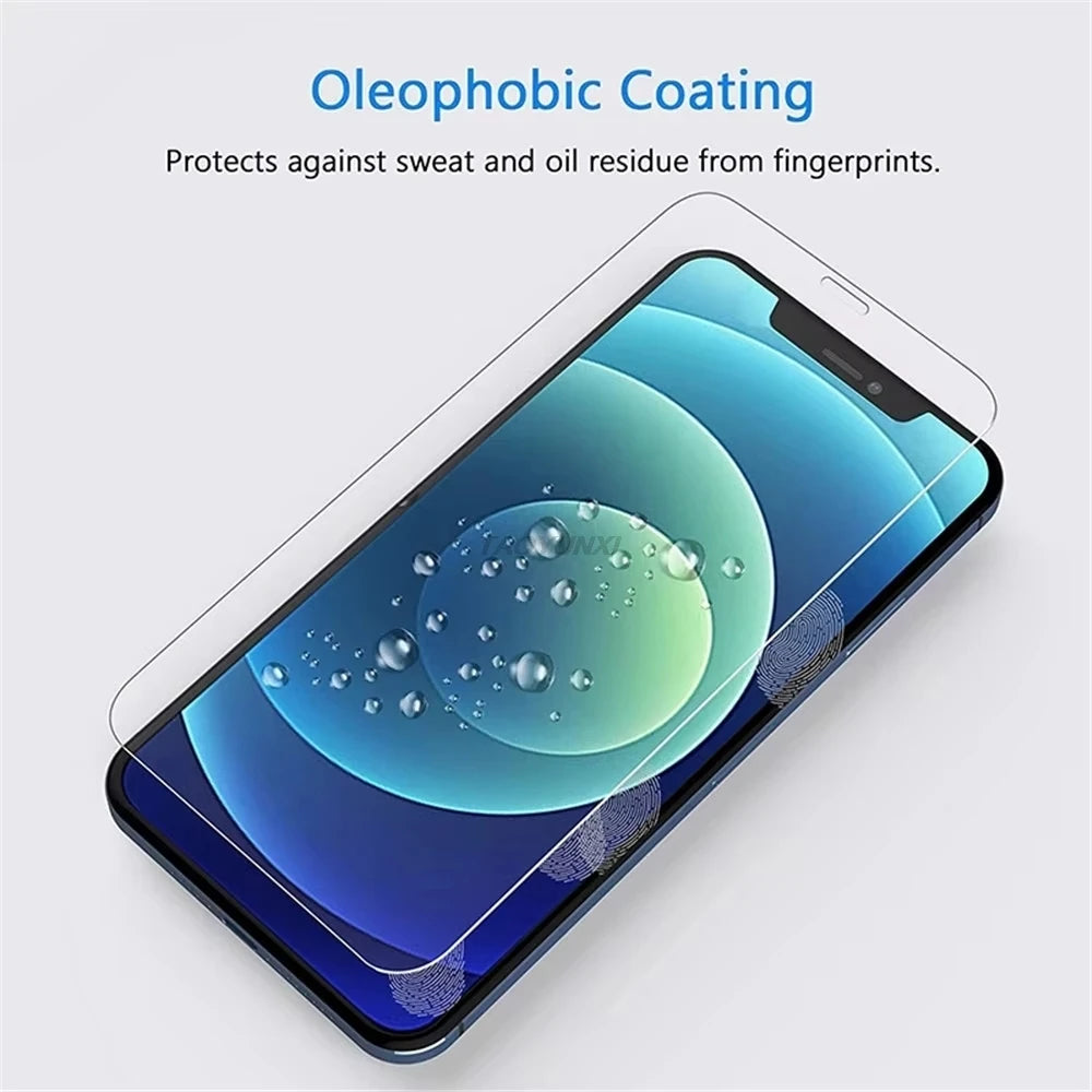 1-4Pcs Protective Glass For iPhone 17 16 Pro 18 15 14 13 12 11 XR X XS Max Screen Protector For iPhone 7 8 Plus 12 13 Mini Glass