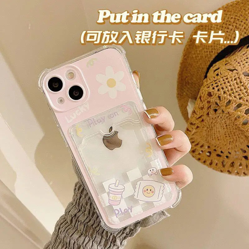 Cute Bear Casing For Xiaomi Redmi 13C 12 12C 10 9A 10C 9C 9 Note 13 12 Pro 9 9S 8 Pro Case Cover Card Holder Slot Bag Casing