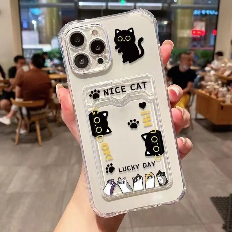 Cute Bear Casing For Xiaomi Redmi 13C 12 12C 10 9A 10C 9C 9 Note 13 12 Pro 9 9S 8 Pro Case Cover Card Holder Slot Bag Casing