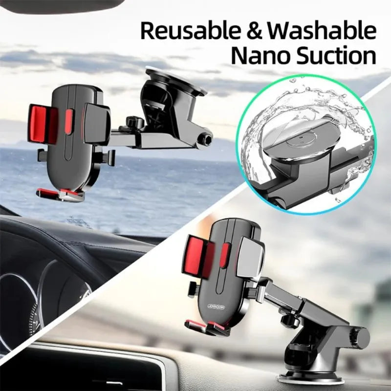 Black Phone Holder 360 Rotating Windshield Gravity Bracket Strong Sucker Dashboard Mount Support Telescopic Mobile Phone Bracket