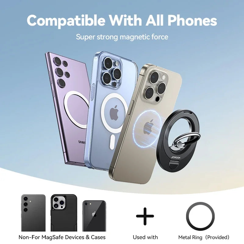 Joyroom Ring Phone Holder For Magsafe For iPhone Kickstand Ring Magnetic Phone Grip Holder Stand For iPhone 16 Pro Max JR-ZS420
