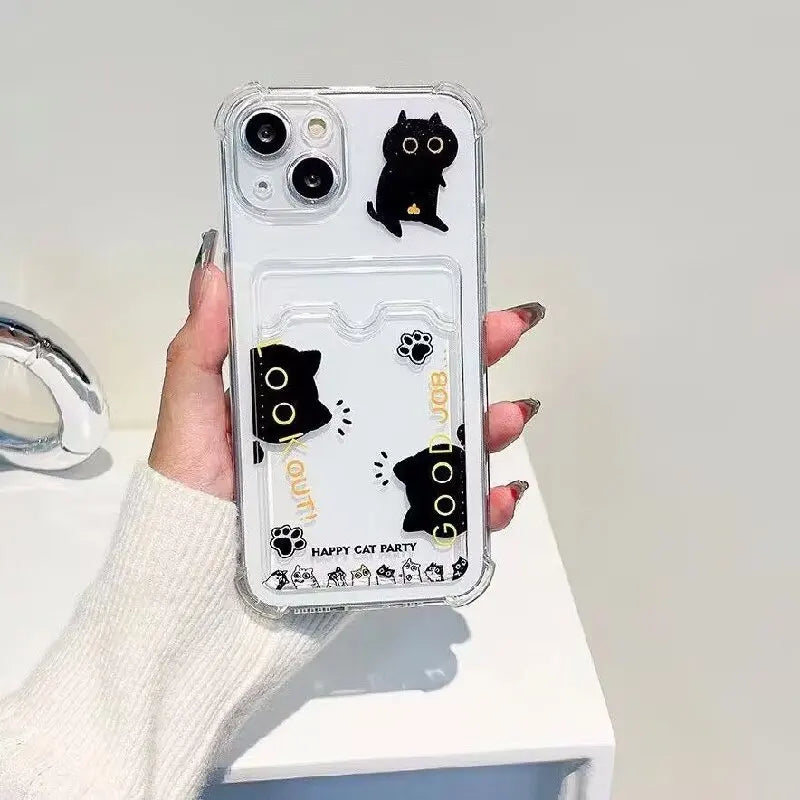 Cute Bear Casing For Xiaomi Redmi 13C 12 12C 10 9A 10C 9C 9 Note 13 12 Pro 9 9S 8 Pro Case Cover Card Holder Slot Bag Casing