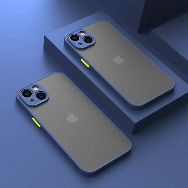 Matte Phone Case For iPhone 14 13 12 15 Pro Max Mini Luxury Soft Silicone Shockproof Case For iPhone 11 XS MAX X XR 7 8 Plus SE