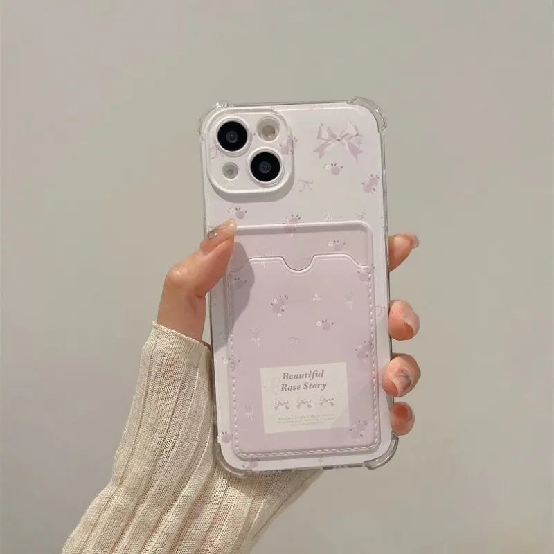 Cute Bear Casing For Xiaomi Redmi 13C 12 12C 10 9A 10C 9C 9 Note 13 12 Pro 9 9S 8 Pro Case Cover Card Holder Slot Bag Casing