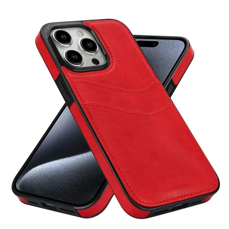 PU Leather Wallet with Card Holder Phone Case for IPhone 13 12 Mini 16 15 14 11 Pro XS Max XR X 8 7 Plus Protective Back Cover