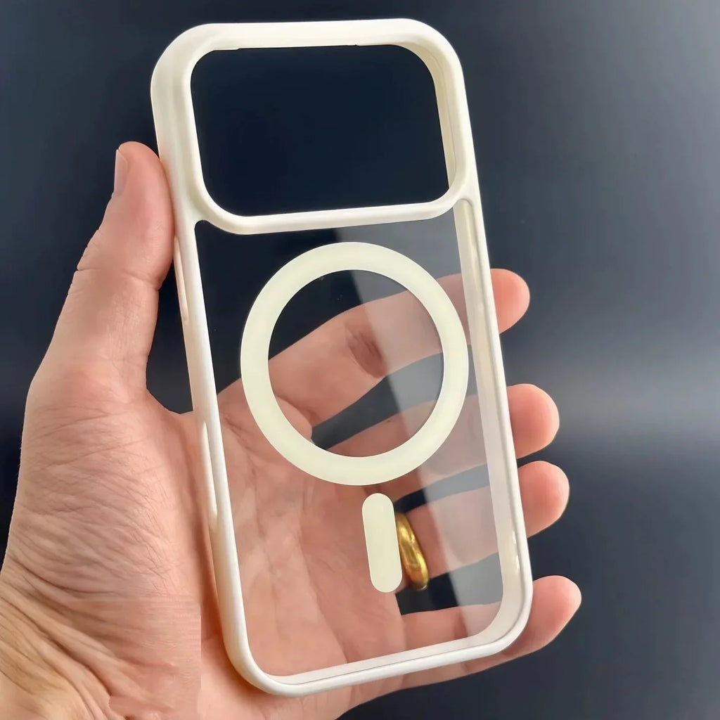 Luxury For Magsafe Phone Case For iPhone 17 Air 17 16 15 14 Plus 13 12 11 Pro Max 17 Pro Original Transparent Acrylic Back Cover